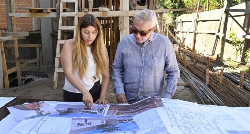El intendente Julio Zamora supervisó el avance del nuevo teatro municipal de Don Torcuato