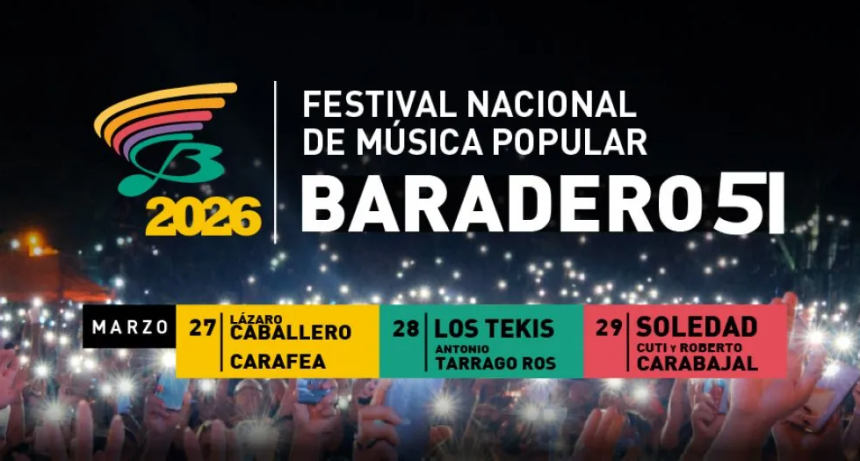 Baradero vuelve a latir al ritmo del folklore: Soledad Pastorutti, Los Tekis y L&aacute;zaro Caballero encabezan la 51&deg; edici&oacute;n del festival