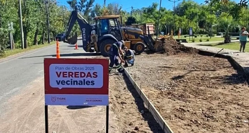 Continúa el Plan de Veredas en el Municipio de Tigre para mejorar la circulación de los vecinos y vecinas