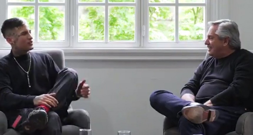 Alberto Fernández recibió al cantante L-Gante en la Quinta de Olivos